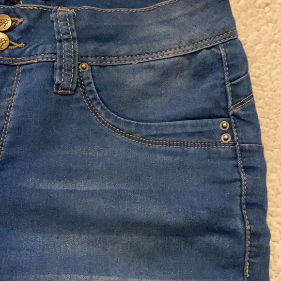 Royalty For Me Distressed Stretch Denim jeans size 8 with cuffs - Picture 4 of 15
